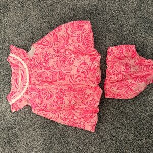 Lilly Pulitzer Pink Floral Baby Dress 3-6 M